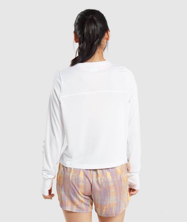 Damske Mikiny Gymshark Sport Loose Long Sleeve Biele | MC6084715